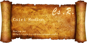 Csiri Rodion névjegykártya